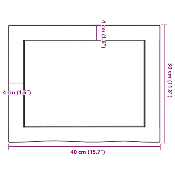 Wandregal Eiche Massivholz 40x30 cm