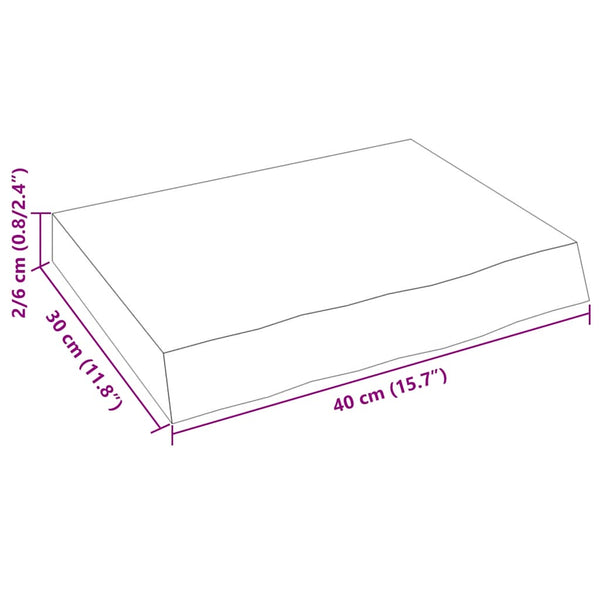 Wandregal Eiche Massivholz 40x30 cm