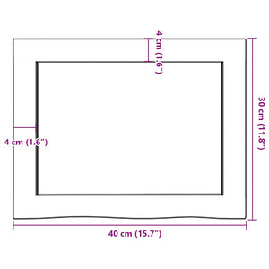Wandregal Eiche Massivholz 40x30 cm