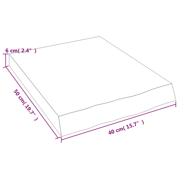 Massivholz Wandregal Eiche 40x50 cm