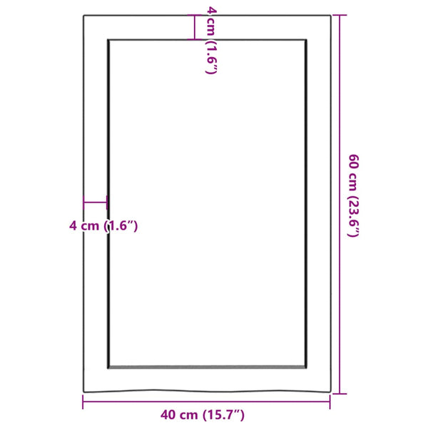 Wandregal Eiche Massivholz 40x60 cm