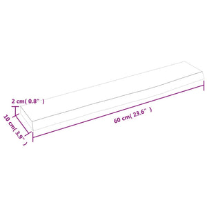 Wandregal Eiche Massivholz 60 cm