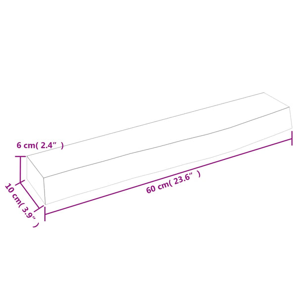 Wandregal Eiche Massivholz 60x10 cm