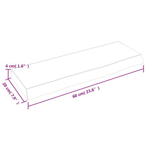 Massivholz Wandregal Eiche 60x20 cm