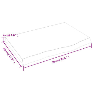 Eiche Wandregal 60x40 cm Massivholz Unbehandelt