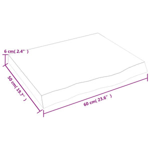 Wandregal Eiche Massivholz 60x50 cm
