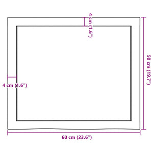 Wandregal Eiche Massivholz 60x50 cm