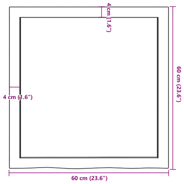 vidaXL Étagère murale 60x60x(2-6) cm en chêne massif non traité