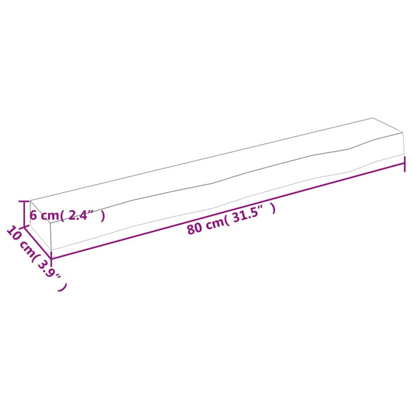 vidaXL Étagère murale 80x10x6 cm en chêne massif non traité