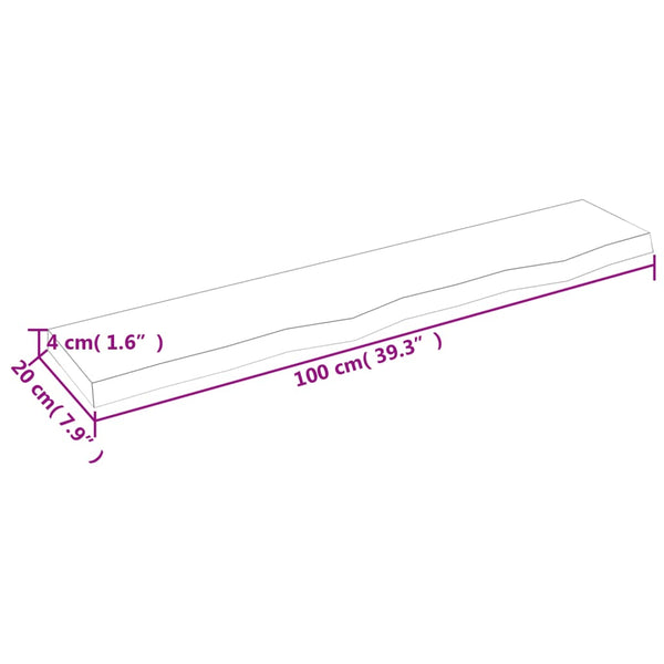 Wandregal Eiche Massivholz 100x20 cm