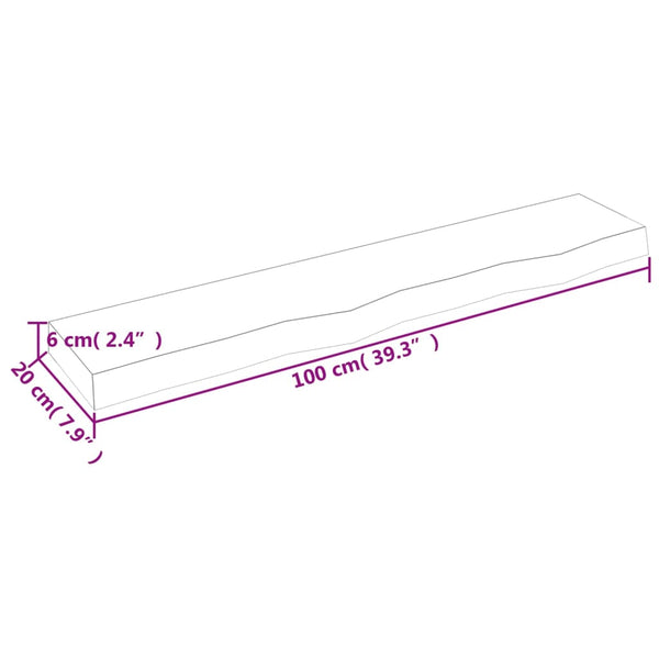 vidaXL Étagère murale 100x20x6 cm en chêne massif non traité