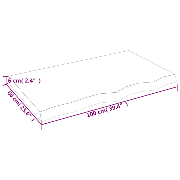 Massivholz Wandregal Eiche 100x60 cm