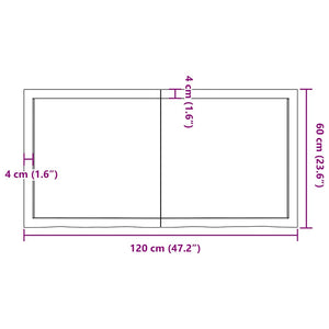 Eiche Wandregal 120x60 cm Massivholz