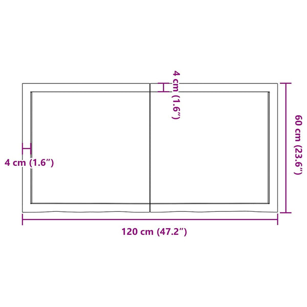 Eiche Wandregal 120x60 cm Massivholz