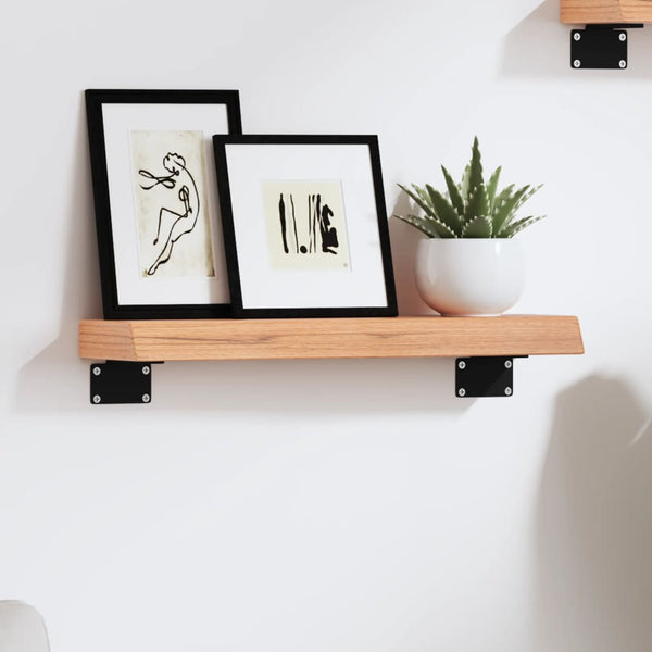 Wandregal Hellbraun Eiche Massivholz 40cm