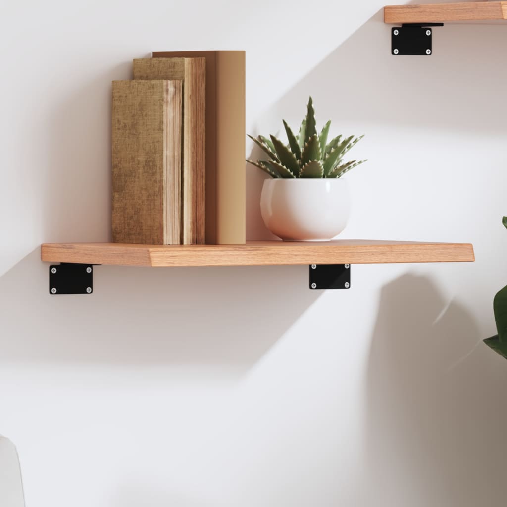 Wandregal Eiche Massivholz Hellbraun 40 cm