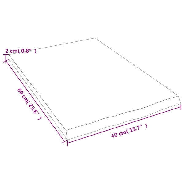 Wandregal Eiche massiv 40x60 cm Hellbraun