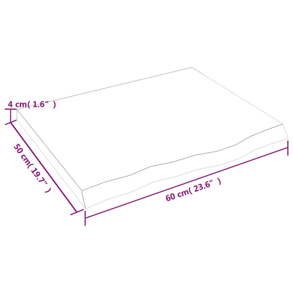Wandregal Eiche Hellbraun 60cm Massivholz