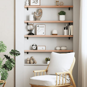 Wandregal Eiche Hellbraun 80cm Massivholz