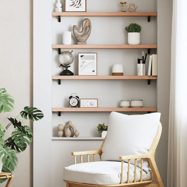 Wandregal Eiche Hellbraun 80cm Massivholz