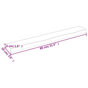 Wandregal Eiche Hellbraun 80cm Massivholz