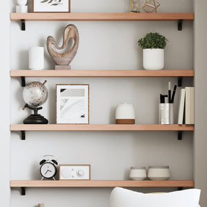 Wandregal Eiche Hellbraun 80cm Massivholz