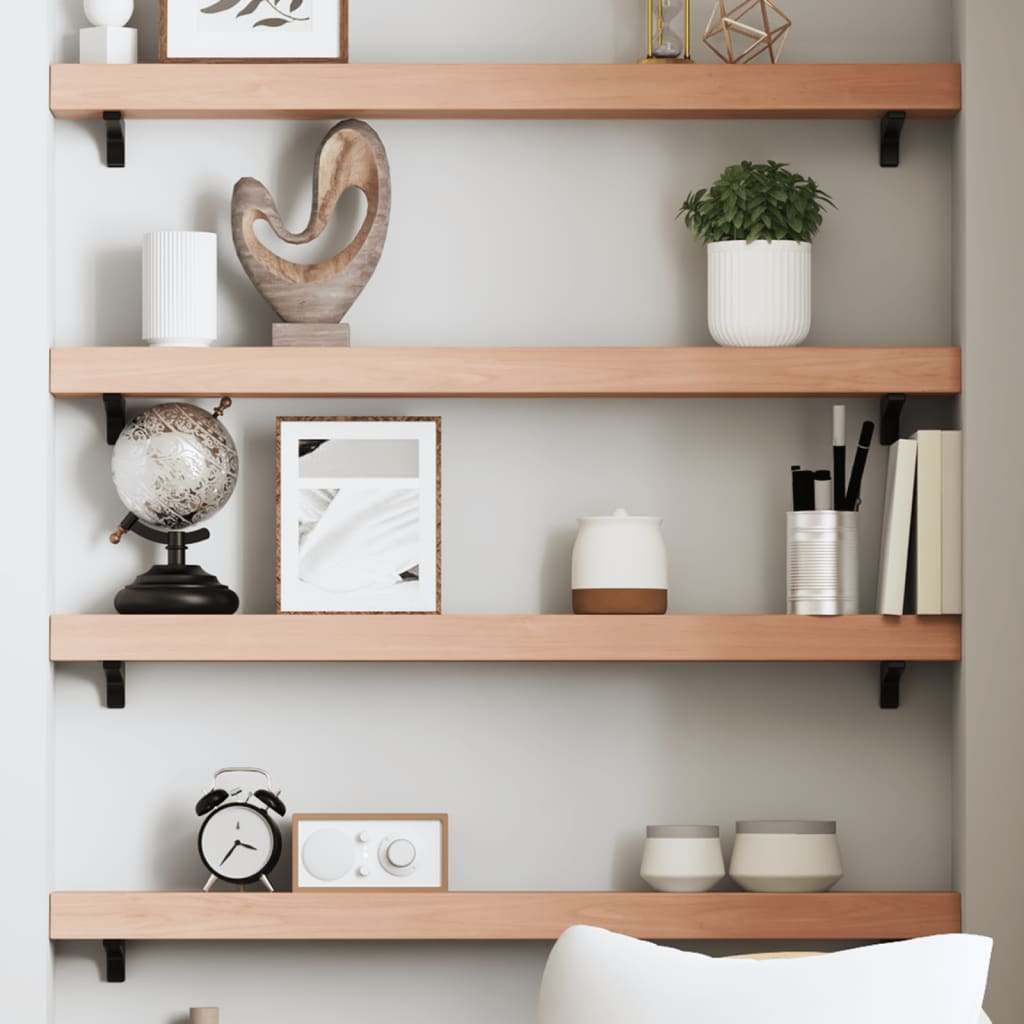 Wandregal Eiche Hellbraun 80cm Massivholz