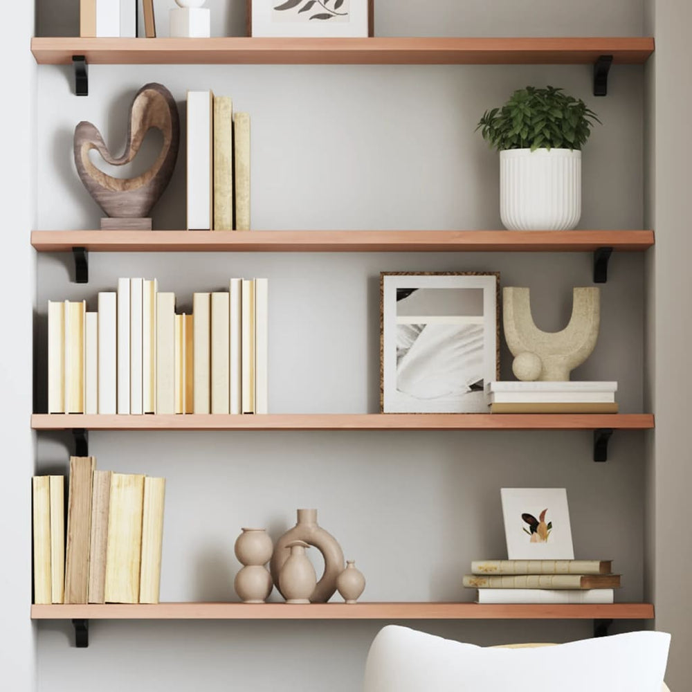 Wandregal Eiche Massivholz Hellbraun 80cm