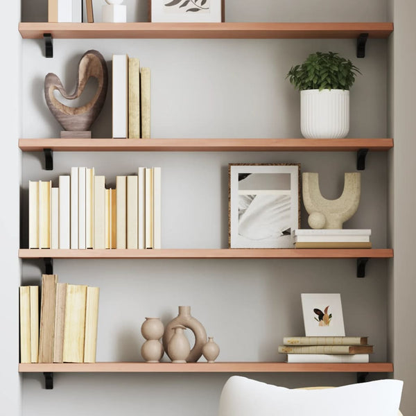 Wandregal Eiche Massivholz Hellbraun 80cm
