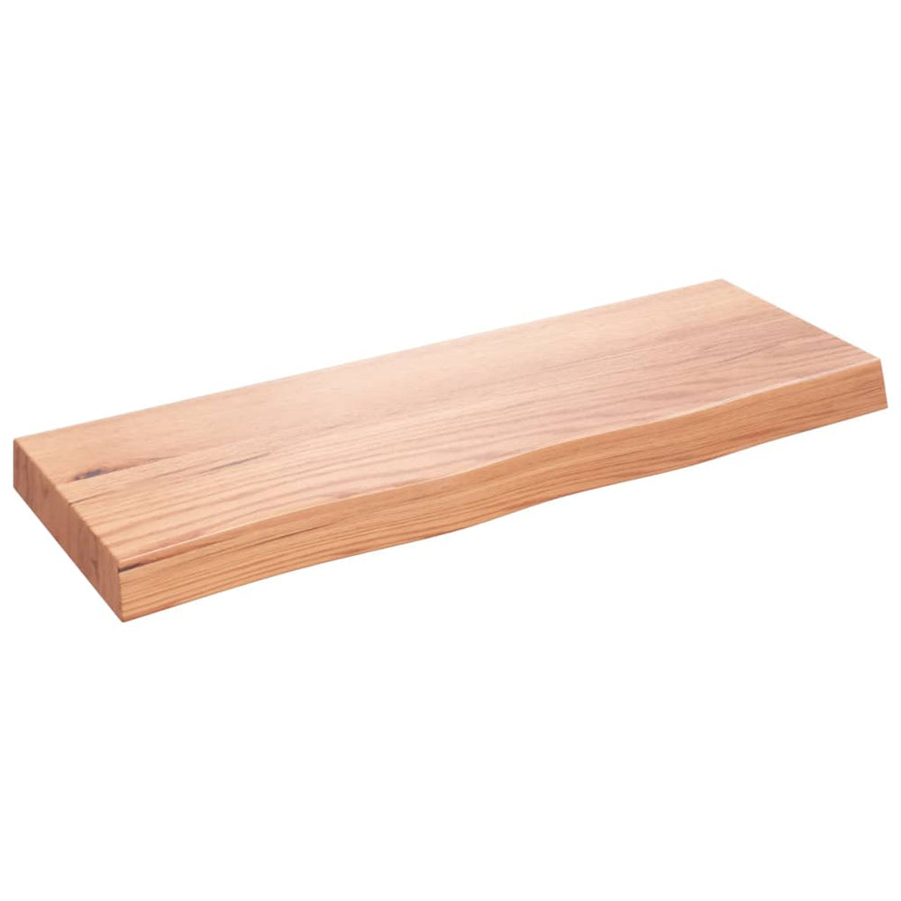 Wandregal Eiche Massivholz Hellbraun 80cm