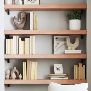 Wandregal Eiche Massivholz Hellbraun 80cm