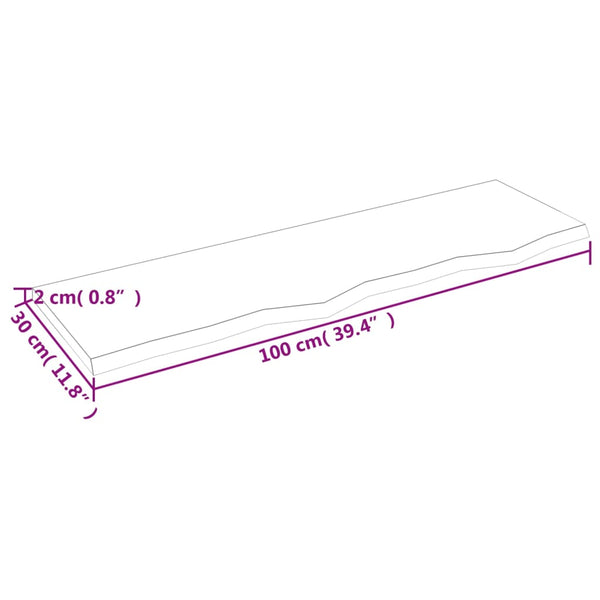 Eiche Wandregal Hellbraun 100cm Massivholz