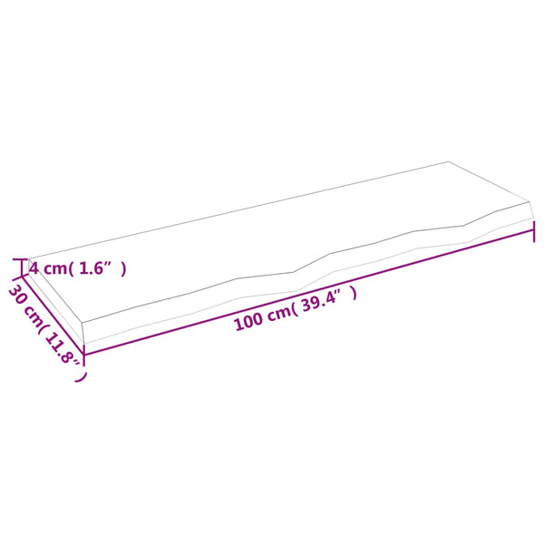 Wandregal Eiche Hellbraun 100 cm Massivholz