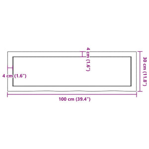Wandregal Eiche Hellbraun 100 cm Massivholz
