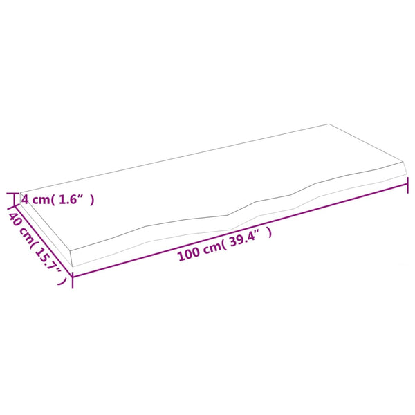 Wandregal Eiche Hellbraun 100 cm Massivholz