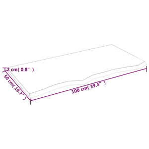 Wandregal Eiche Hellbraun 100x50 cm Massivholz