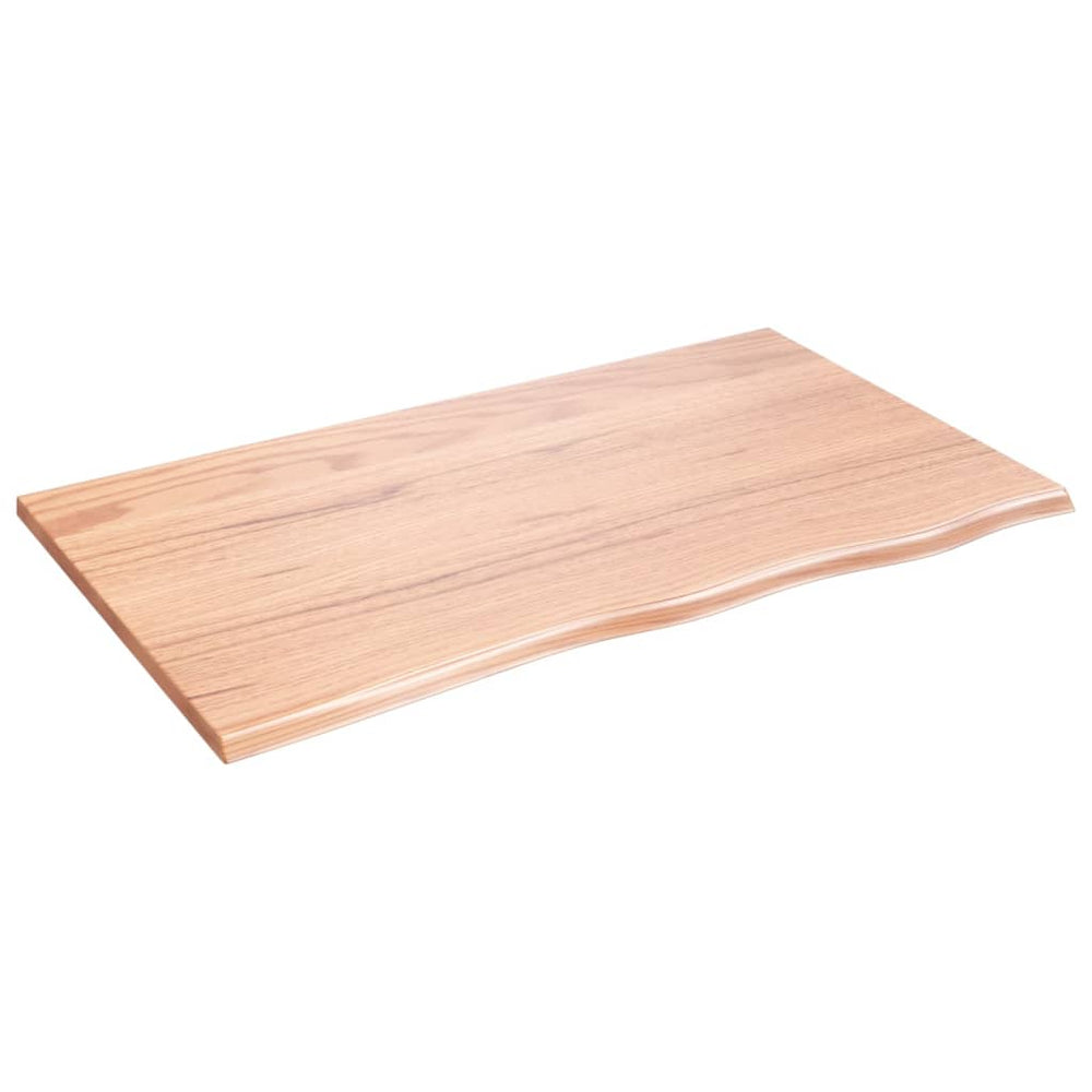 Wandregal Hellbraun 100x60 cm Massivholz Eiche