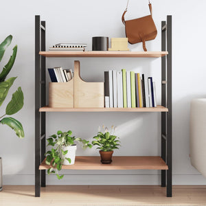 Wandregal Hellbraun 100x60 cm Massivholz Eiche