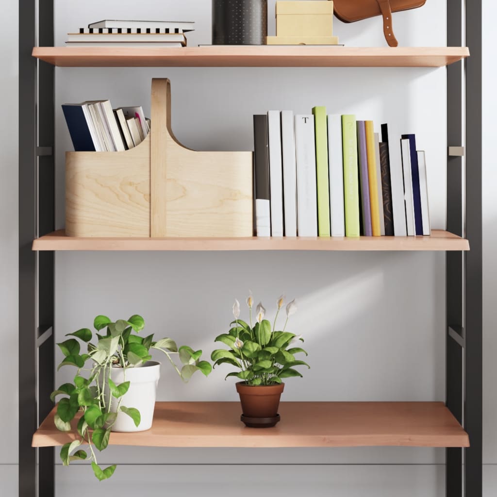 Wandregal Hellbraun 100x60 cm Massivholz Eiche