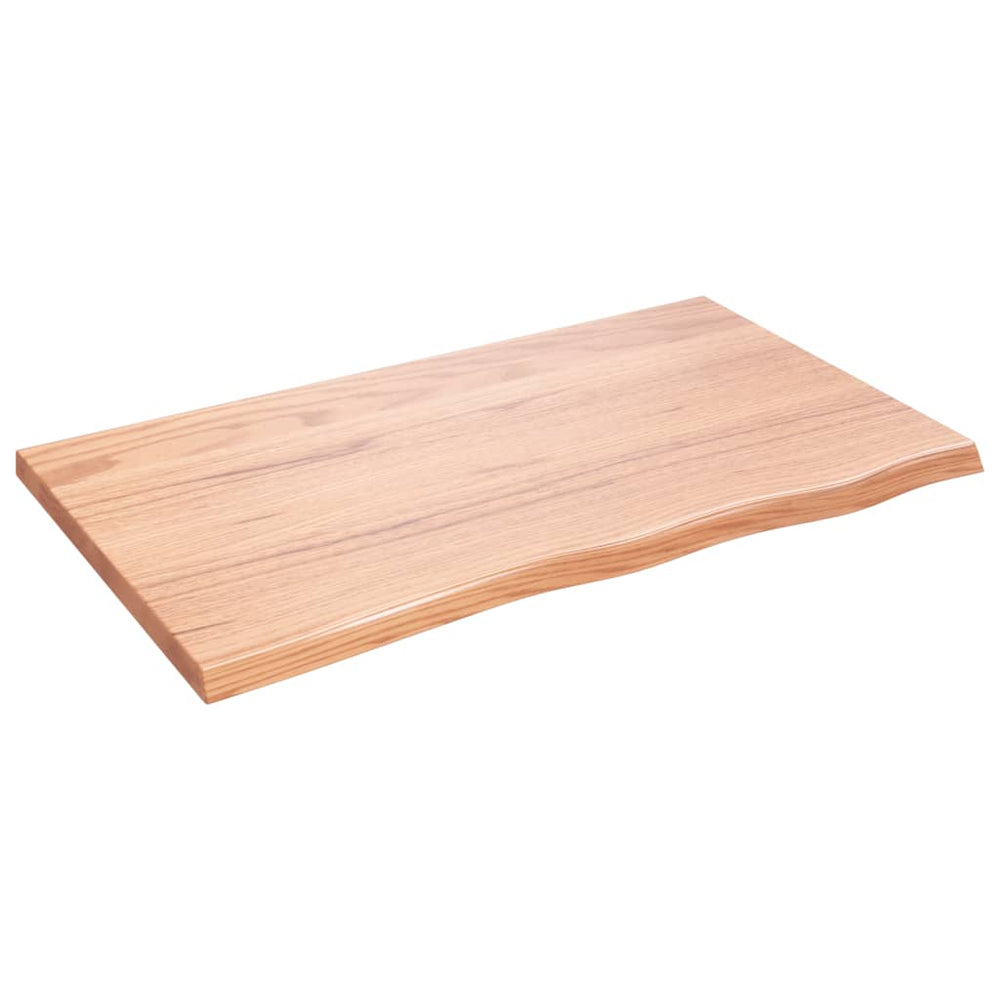 Wandregal Hellbraun Eiche Massivholz 100cm