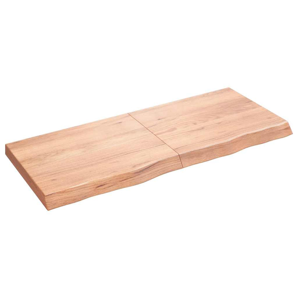 Wandregal Eiche Massivholz Hellbraun 120cm