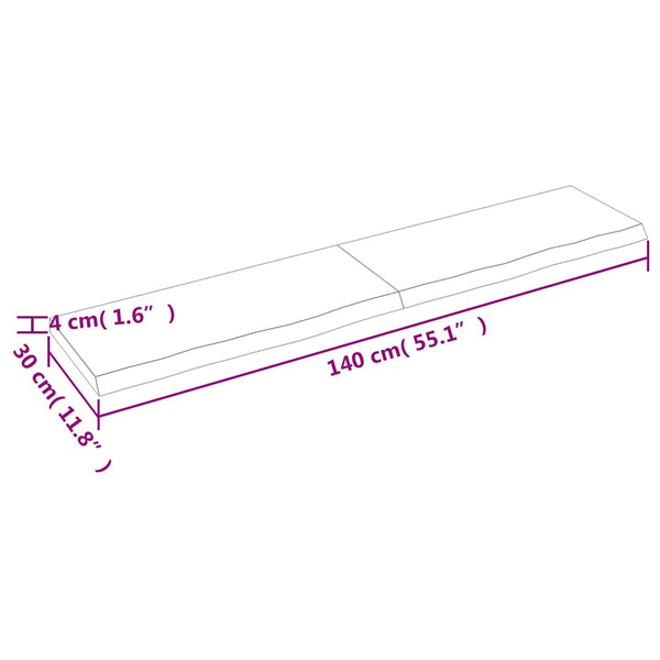Wandregal Eiche Hellbraun 140 cm