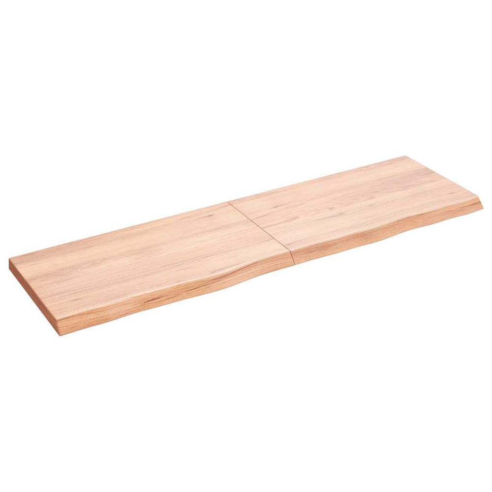 Wandregal Eiche Massivholz Hellbraun 140 cm