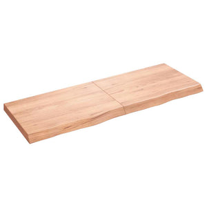 Wandregal Eiche Massivholz Hellbraun 140 cm