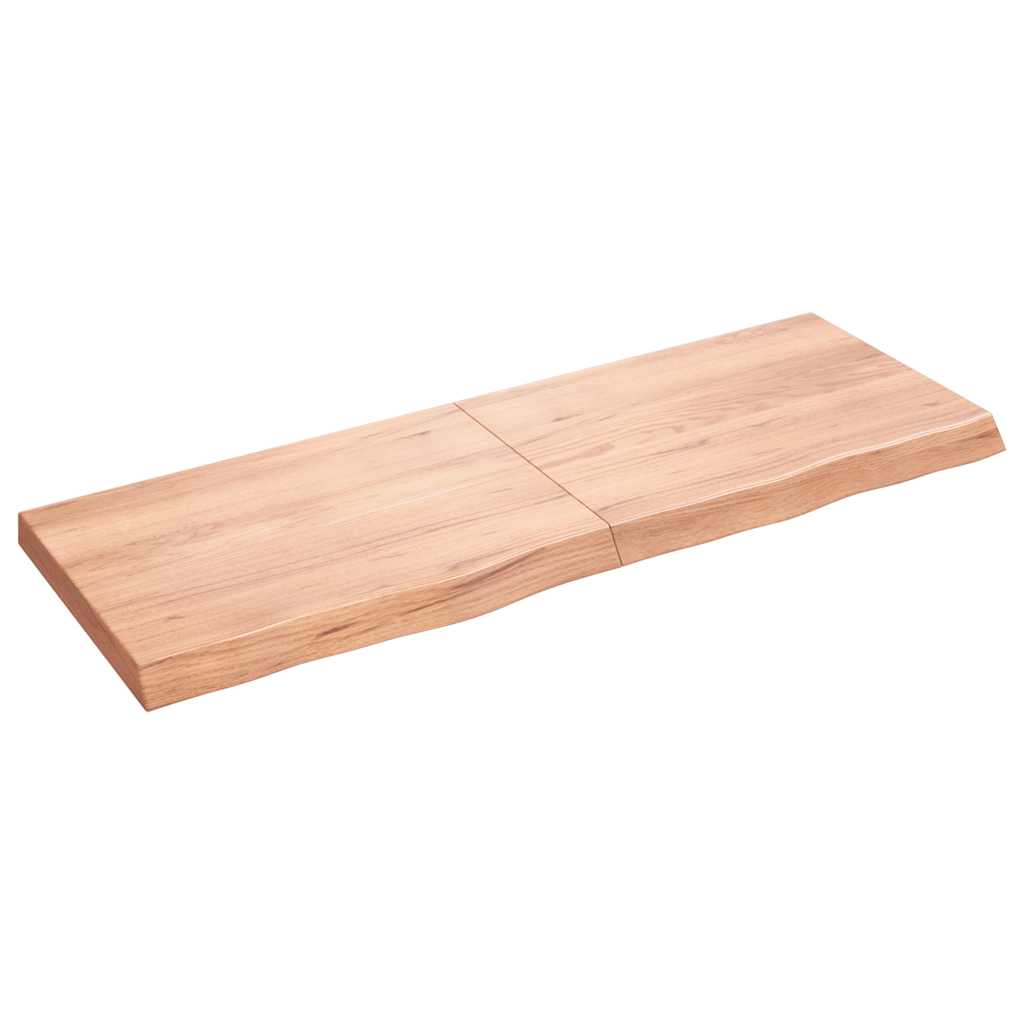 Wandregal Eiche Massivholz Hellbraun 140 cm