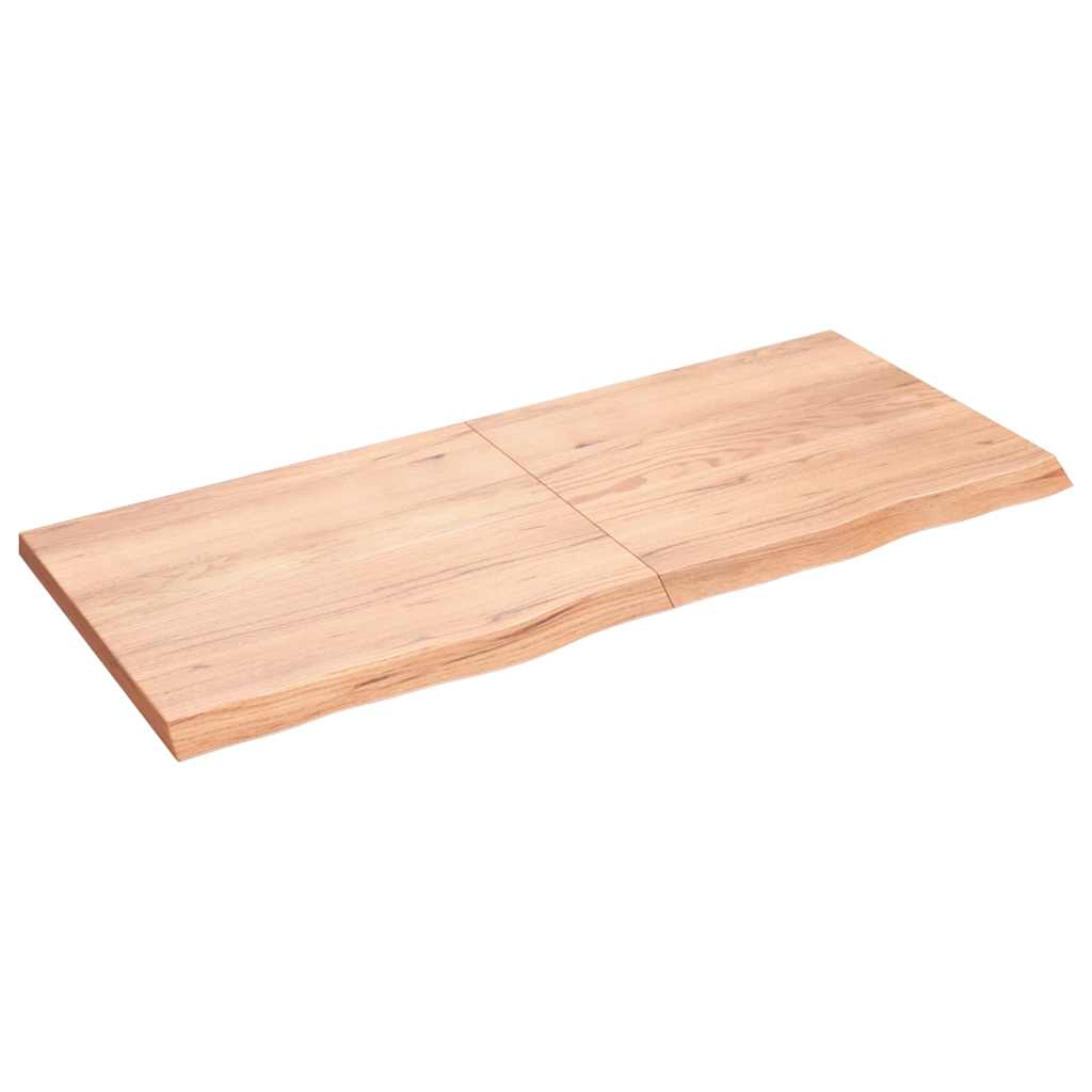 Wandregal Hellbraun 140x60 cm Massivholz Eiche