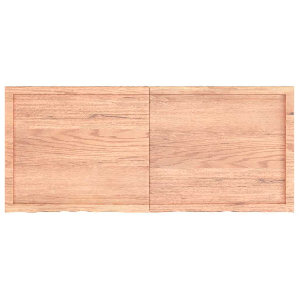 Wandregal Hellbraun 140x60 cm Massivholz Eiche
