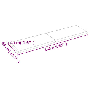 Wandregal Hellbraun 160 cm Eiche Massivholz