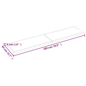 Wandregal Eiche massiv 180 cm Hellbraun