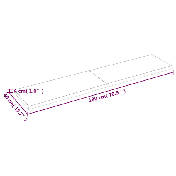 Wandregal Eiche massiv 180 cm Hellbraun